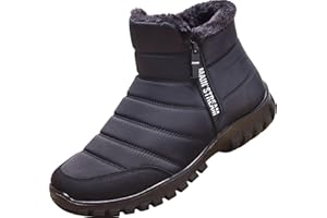 GILKUO Winterschuhe Herren Warm Gefüttert Winterstiefel Reißverschluss