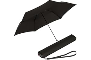 Knirps Taschenschirm Ultra US.050 Slim Manual – Ultra leicht und flach – Sturmfest – Windproof – 21 cm – Schwarz