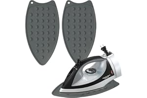 GOCUODE Support pour Fer à Repasser,Repose Fer en Silicone,Tapis de Repos de Repassage avec Trou de Suspension,pour L'isolation Contre Les Brûlures (Gris)