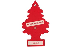 Turbocar - Désodorisant Arbre Magique Voiture - Couleur: Rouge - Parfum Fraise - Désodorisant Plat à Suspendre - Absorbe Les odeurs désagréables - A Suspendre au rétroviseur - Forme Sapin - Pratique