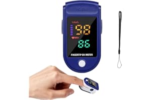 HAXISII Blood Oxygen Monitor Finger Adults, Finger Pulse Oximeter, Sats Monitor, Fingers Oxygen Monitors with LED Display and Lanyard, SpO2 Display