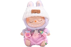 RCYHCY Labubu Kleidung für Puppe, Bekleidung für 17cm Labubu Plüsch, Puppenkleidung für labubu Kleidung, Labubu-Zubehör für Puppe, Kleidung für die Labubu-Plüsch Toy, ohne Puppe (Pink)