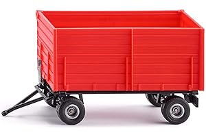 siku 2898, Remorque Deux Essieux, 1:32, Métal/Plastique, Rouge, Bac À Bascule Latérale