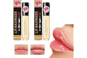 BAMIDEO Lip Plumper Essence,Lip Maximizer Hyaluronic Lip Plumper, Lip Plumping Serum Instant Lip Filler, Vitamin E Lip Plumping Serum,Lip Plumper Vitamin E Lip Plumping Serum,Reduce Lip Fine Lines (2pcs, 5ml)