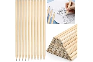 HAOMEEDUO 60 PCS Crayon de Bois Dessin Crayon Papier HB Bois Crayon à Papier en Bois Naturel Crayon Graphite HB Crayon Dessin Noir Crayon en Bois Hexagonal pour Écrire, Esquisser, Dessin, Art
