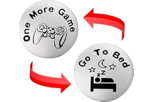 Cobee Funny Flip Coins, doppelseitige Gaming Neuheitsmünze One More Game/Go To Bed Gift Decision Maker Coin Geschenke für Freund, Freundin, Ehemann, Liebhaber, Geburtstag Neujahrs