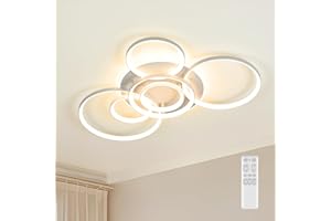 MOUNM Plafoniera LED Soffitto Moderna, Lampadario Camera da Letto 92 * 60cm ，Plafoniera LED Dimmerabile 3000K-6000K per Soggiorno Camera da Letto Sala da Pranzo 84W