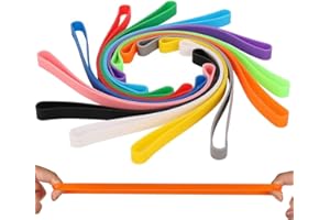 IANULUS Silicone Rubber Bands,12 colors Wrapping Bands for Books, Elastic Rubber, Planner Elastic Bands, For Office Supply, File Folders, Art, School, Home, Cooking, Wrapping(12 pcs)