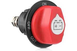 GEARLEADER Battery Disconnect Switch 12-48V,100A Battery Master Cut Shut Off Isolator Switch for Marine Boat RV ATV Car Utv Vehicle,Power Battery Switches (On-Off-Out)