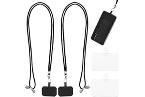 LUNEKUCK 2 Juegos de Colgante para Movil con 4 Parches Colgante Movil de Cuello Ajustable, Colgador Movil Correa Cuello para Colgar Movil con Seguridad, Accesorios para Movil, Compatible a Todos Teléfonos