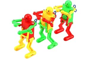 BEAUTYBIGBANG 3Pcs Wind Up Toys Robot Dancer Multicolor Spring Winding Swing Robot, Clockwork Wind Up Toys Swing Function, Robot Theme Best Birthday Gifts for Kids Boys(Color Random)