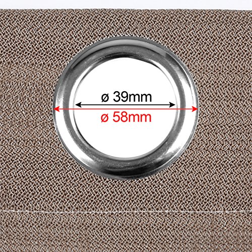 Gräfenstayn Ösenvorhang / Dekoschal Stripe 140×245 cm – halbtransparent – Vorhang Gardine Voile Batist (Braun / Beige) - 4