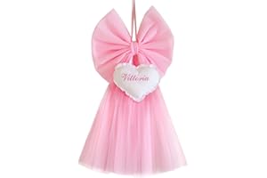 ZAIRISE - Baby Birth Bow, Birth Bow, Personalised Baby Birth Bow, Pink Birth Bow, Birth Bows, Name Birth Bows, Baby Birth Bows