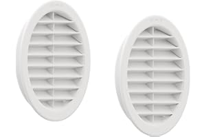 Plikc GS - Griglia di ventilazione tonda da incasso con zanzariera stampata (Foro ⌀ 120-2 Pezzi)