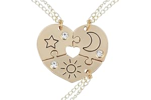 JEYORZY 3 Stück BFF Halskette für 3, Freundschaftskette Beste Freunde, Kette Mädchen, Herz durchgebrochen Sticking Magnetischer Bester Freund Halsanhänger für Frauen Freundschaft Schmuck Geschenk