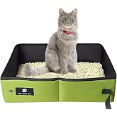 Portable Foldable Cat Litter, Travel Cat Litter, Waterproof Kitten Toilet, Easy to Clean for Indoor Outdoor Camping, Large Si
