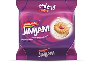 Britannia Jim Jam Cream Biscuits Cookie, 150 g