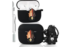 XMBYGY Etui do AirPods Pro 3, do AirPods Pro 3. generacji 2025, silikonowa osłona, pełna ochrona, kreskówkowy wzór skóry, z zestawem do czyszczenia, różne style, urocza lalka, brelok dla chłopca i