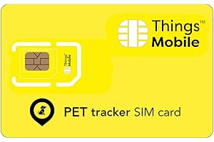 Scheda SIM per PET GPS TRACKER/TRATTATORE PER ANIMALE DOMESTICO - Things Mobile - copertura globale, rete multi-operatore GSM/2G/3G/4G LTE senza costi fissi, senza scadenza. 10 € di credito incluso