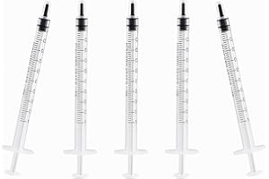 LUTER 12 Pezzi 1ml Siringhe in Plastica, Siringa in Plastica Senza Ago con Misurazione per Esperimenti Scientifici, Erogazione, Misurazione di Liquidi, Alimentazione di Animali Domestici(Bianca)