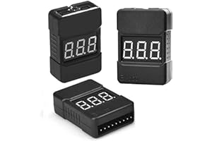 TESHA LiPo Battery Checker - RC 1-8S Battery Tester Monitor - Low Voltage Buzzer Alarm - with LED Indicator - for Lipo Life LiMn Li-ion Battery (3 Pack)