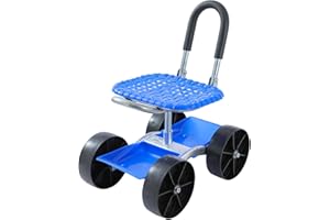 LINZI Chariot Tabouret Roulant – Siège de Travail réglable en Hauteur, Plateau Porte-Outils – pour travaux extérieurs, Detailing, réparation Auto