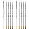 Lot De 5 Pinceaux Miniatures Pour Détails Fins - Tailles 5/0, 3/0, 2/0, 1, 3 - Pour Acrylique, Aquarelle, Huile, Ongles, Modèles