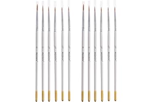 MEEDEN Juego de Pinceles para Detalles - 6 Pinceles de Arte Miniatura para Finos Detalles y Pintura artística - acrílico, Acuarela, óleo - Pack de 2