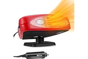 Luckits Auto Heizlüfter,12V 150W Tragbare Autoheizung,Auto Heizung Entfroster mit 360° Drehbasis Heizungmit Licht für Auto Windschutzscheibe Schneller Heizlüfter Defroster