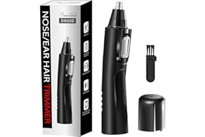 SevenPanda Nose and Ear Hair Trimmer for Women, Nose Hair Clipper Ladies Eyebrow Trimmer Shaving Nasal Hair Razor for Face Nose Lips Facial Hair Nose Hair Cutter, Battery-Operated Dual Edge Blades