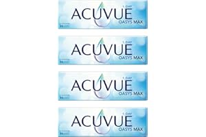 Acuvue Oasys Max 1-Day Lentes diarias con tecnología TearStable y filtro de luz OptiBlue, -2.00 dpt, diámetro 14.3 mm, 30 unidades, adición, curva base 8.5 mm