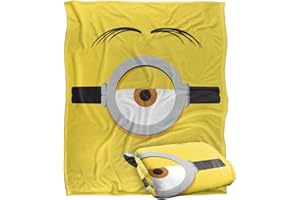 LOGOVISION MINIONS Koc Stuart Face Silky Touch, super miękki, 152 x 127 cm