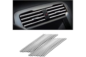 CGEAMDY 20pezzi Strisce Decorative per Auto Aria Condizionata, Accessori per L'Interno Dell'Auto, Striscia Decorativa Multicolore per la Maggior Parte Delle Bocchette D'Aria (Argento)