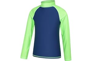 Mountain Warehouse Kids Rash Vest - UV Protection Rash Guard, Long Sleeves Childrens Rash Shirt, Flat Seams, Quick Drying, Stretch Fabric - Ideal for Swimming,