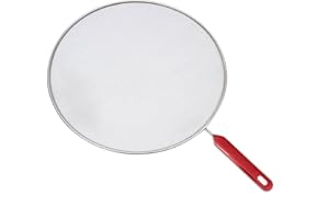 VR7 Splatter Screen Guard Stainless Steel, Splash Guard Grease Splatter Guard, Non-Stick Extra Fine Mesh Weave for Cooking & Frying Pans Pots Skillets, Silver (25cm, 29cm, 33cm) (White, 29cm)