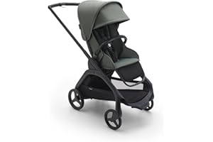 Bugaboo Dragonfly Carrito Urbano, Silla de Paseo Ligera y Compacta, Plegable con Una Sola Mano en cualquier Posición, Suspensión Completa, Cesta Inferior XL, Chasis Negro y Capota Pine Green