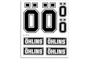 AMS 8133 zestaw naklejek Ohlins do widelców sprężynowych motocykli, 14 x 16 cm