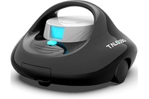TALOSBO Pleco Se Poolroboter Akku 130 Mins Leistungsstarke Reinigung, Automatischer Kabelloser Poolreiniger Duale Motoren für Flachboden Pool bis zu 80 m²