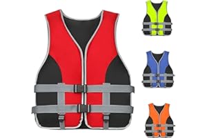 Awoyep Life Jacket Adult Swim Vest: Lifejacket Buoyancy Vest with Whistle Womens Mens Adjustable Swim Vest Aid 25-110 kg for Snorkelling Vests Water Sports Surfing Boating Fishing