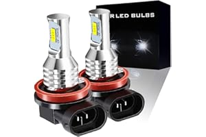 JUTTAUTO H11 LED Fog Light Bulbs 40W 8000 Lumens Brighter Headlight 6000K Cool White H8 LED Light Conversion Kit IP68 Waterproof, Quick Installation, Pack of 2