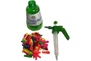 CAPANDIMARKET Hinchador Globos de agua + 100 globos,Botella con Hinchador Globos de Agua,Juegos de Agua,Inflador de Globos de Agua,Globos de Agua,Globos Pequeños,Globos Agua LLenado Rapido,Juegos de Agua para niños