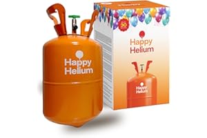 Happy Helium® Ballongas Helium für bis zu 30 Luftballons | Heliumgas mit Füllventil - Balloon Gas 200 Liter (0,2m³) für Geburtstag, Hochzeit, Party