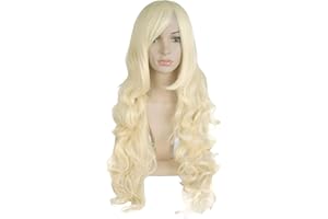 MapofBeauty 32" Langes Haar Spirale lockige Cosplay Kostüm Perücke (hellblond)