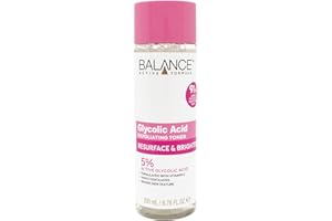 Balance Active Formula 5% Glycolic Acid Exfoliating Toner with Vitamin C 200ml, Gentle Daily Glow Toner for Smoother, Brighter Skin, Refines Texture & Prevents Blemishes