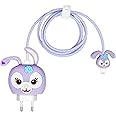 Prolet Cartoon 3D Design Protective Case Compatible with (Only Samsung Galaxy 25W) USB-C Power Adapter Charger, Cute Cartoon Type C Data Cable Case for Samsung - Purple RABIT