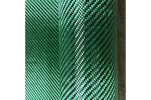 STICKERSLAB GHIRARDI StickersLab – Tela híbrida de auténtica fibra de carbono y ámbar, 190 g/m², 3 K, color verde