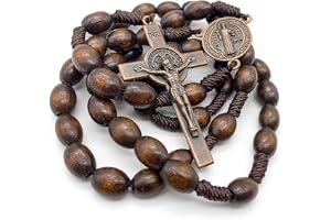Nazareth Store katolskt radband rep med brons korsplätering, stor, brons, zink, rep, ingen ädelsten