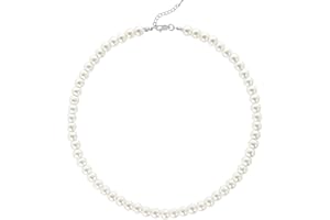 BABEYOND Collar Redondo de Perlas de Imitación de Perlas Collar de Perlas de Boda para Novias Blanco