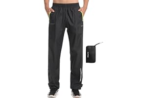 KUTOOK Fahrradhose Regenhose Wasseridicht Herren Waterproof Rating: 5000mm Atmungsaktiv mit 2 Taschen Wandern Motrrad Trekking Camping RP500