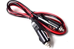 BgoodVision Samochodowa wtyczka do gniazda zapalniczki samochodowej, przedłużacz, kabel do ładowania 5FT 15 A, kabel zasilający o wysokiej wydajności, zabezpieczenie na obu wtyczkach do akumulatora